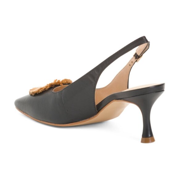 JACK ROGERS Made In Brazil Leather Brynn Slingback Pumps - Picture 2 of 3